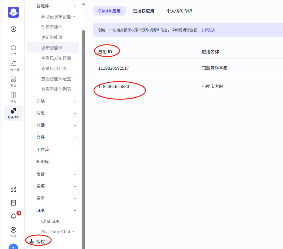 扣子智能体、秘钥申请(图5)